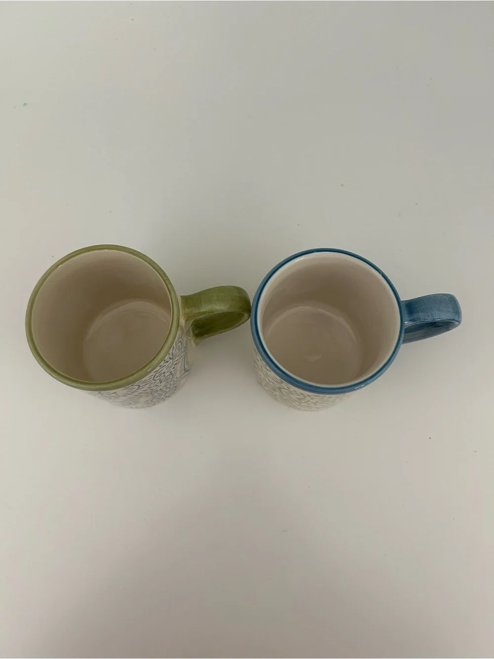 Pottery Barn Allegra Spiral Patterned Ceramic Mugs - Set of 2